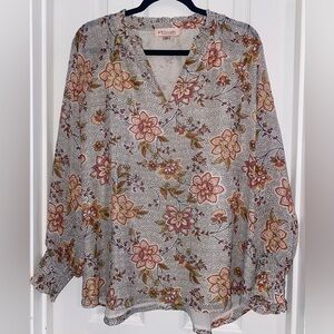 Philosophy Women's Floral Blouse - Pink and Brown